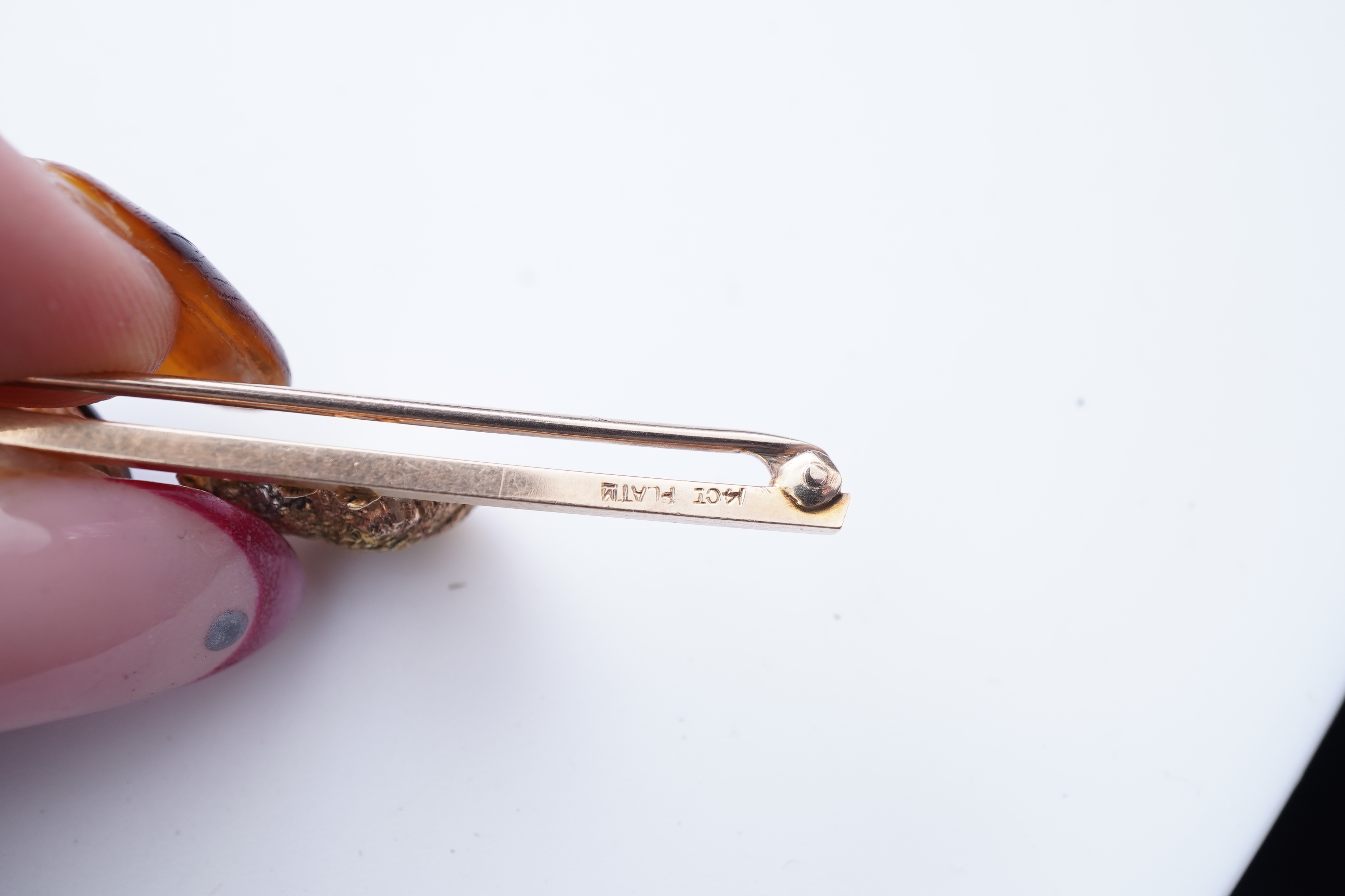 vcA novelty gold and seed pearl bar brooch, early 20th century